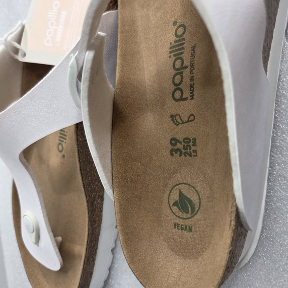 NWT Birkenstock Gizeh Platform Vegan Leather White Sandals Size 39 - Picture 7 of 12